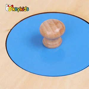 High quality 4 in 1 toddlers wooden montessori puzzle with knob W12F099