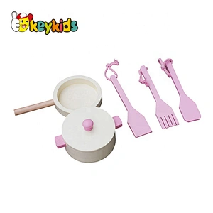 New hottest big house shaped pink wooden kids kitchen set toy for pretend play W10C336