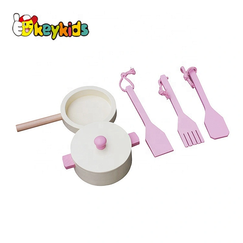 New hottest big house shaped pink wooden kids kitchen set toy for pretend play W10C336
