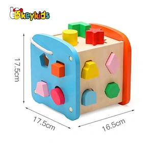New arrived educational wooden shape sorting cube for children W12D201