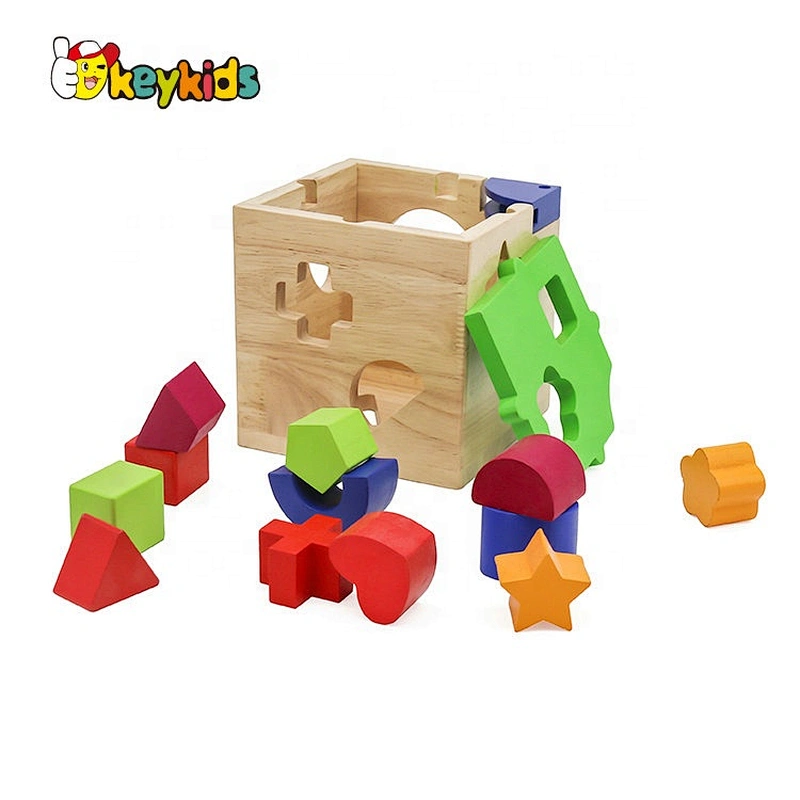 Customize Montessori wooden shape sorter toy for kids W12D230