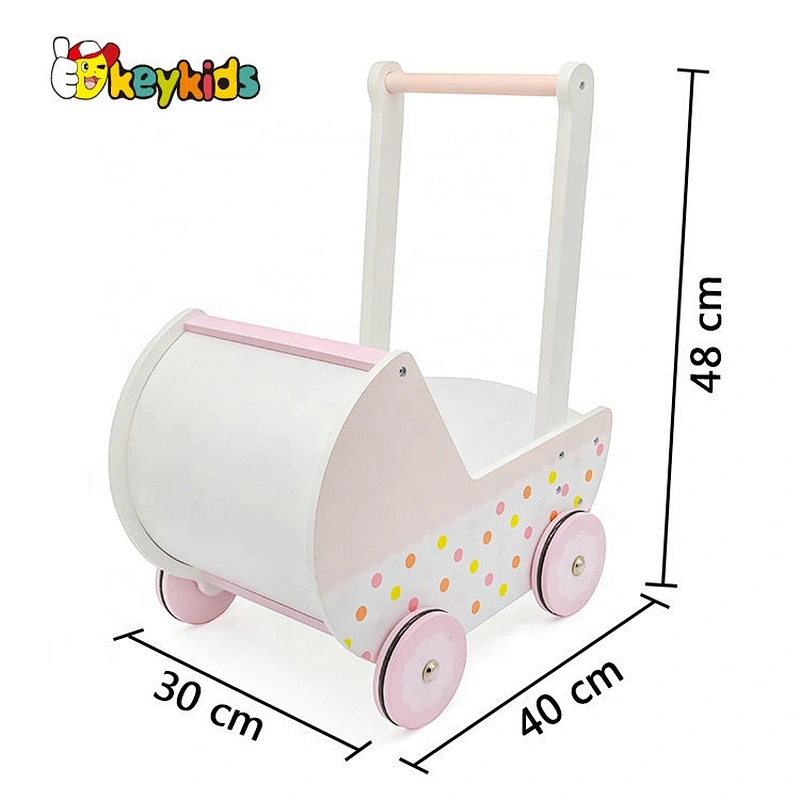 Top Sale Learning Walking Pink Wooden Kids Walker For Wholesale W16E102B