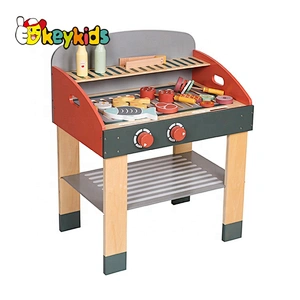 wholesale pretend play wooden toy bbq set for children W10D279