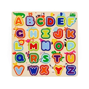 Top Sale Educational Wooden Animal Abc Puzzle For Children W14B113