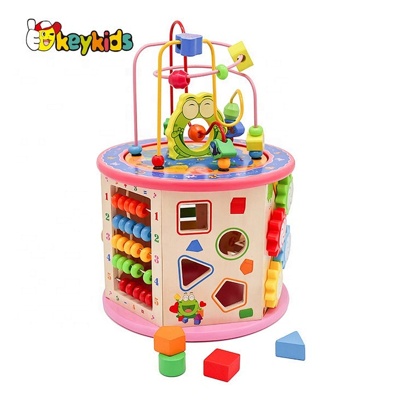 2019 New design stacking wooden baby shape sorter for early development W13E084
