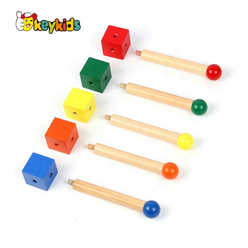 Top fashion montessori wooden ring throwing game for kids W12F107