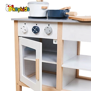Top sale pretend cooking games wooden role play kitchen set for children W10C457