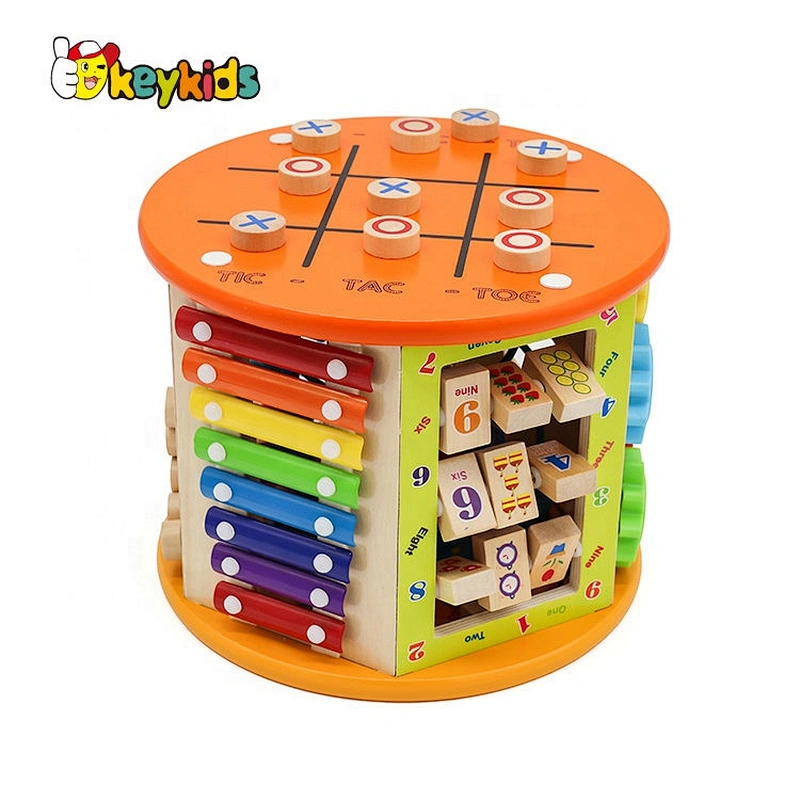 New arrival educational wooden kids activity cube with xylophone W11B153C