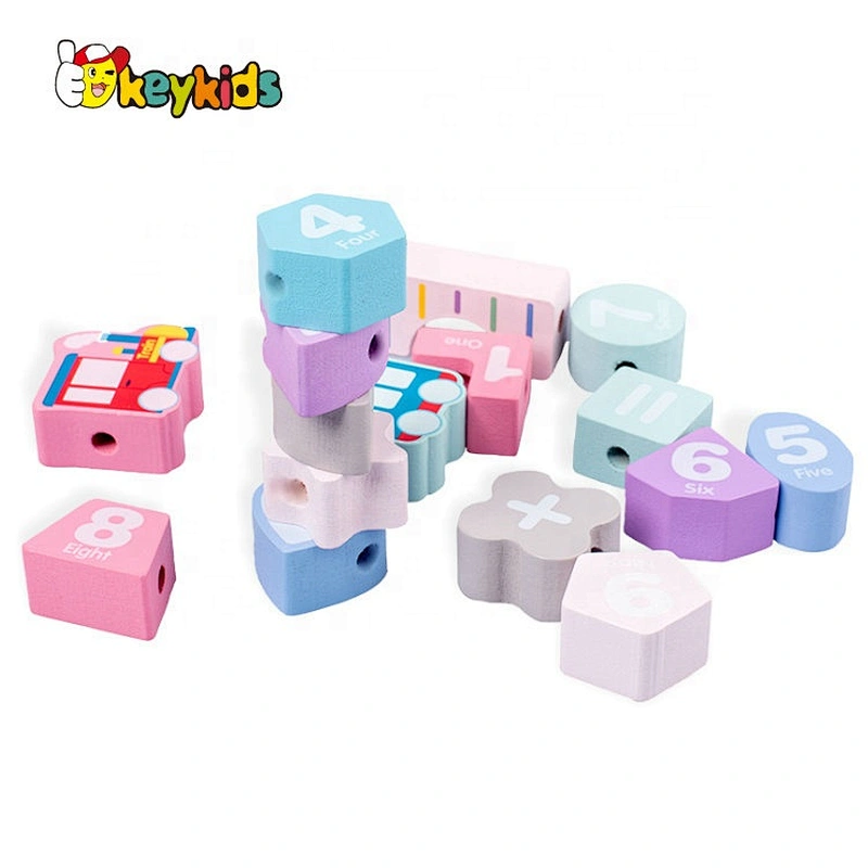 New released preschool diy wooden lacing game for toddlers W11E171