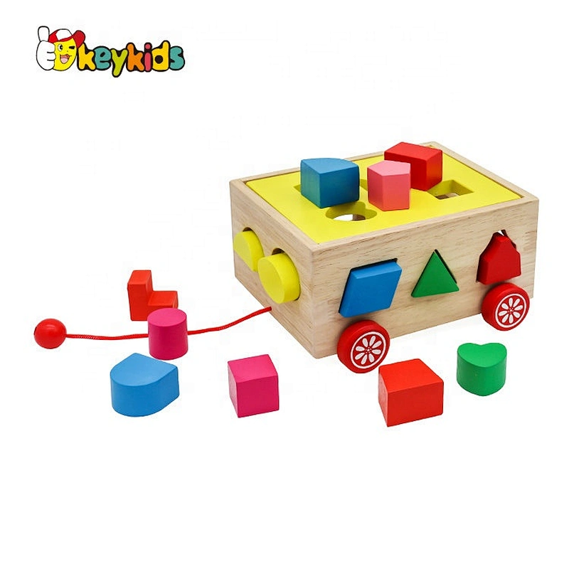Customize colorful wooden shape sorter box for kids W12D228