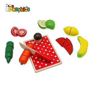 Top Fashion Kids Simulation Wooden Kitchen Cutting Food Toys W10B306