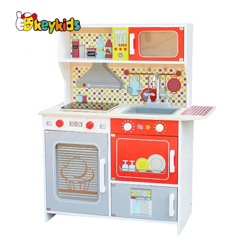 New design kids play wooden toy kitchen with accessories W10C386