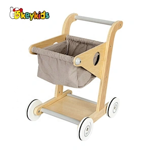 Top sale pretend play wooden toy grocery cart for kids W16E150B