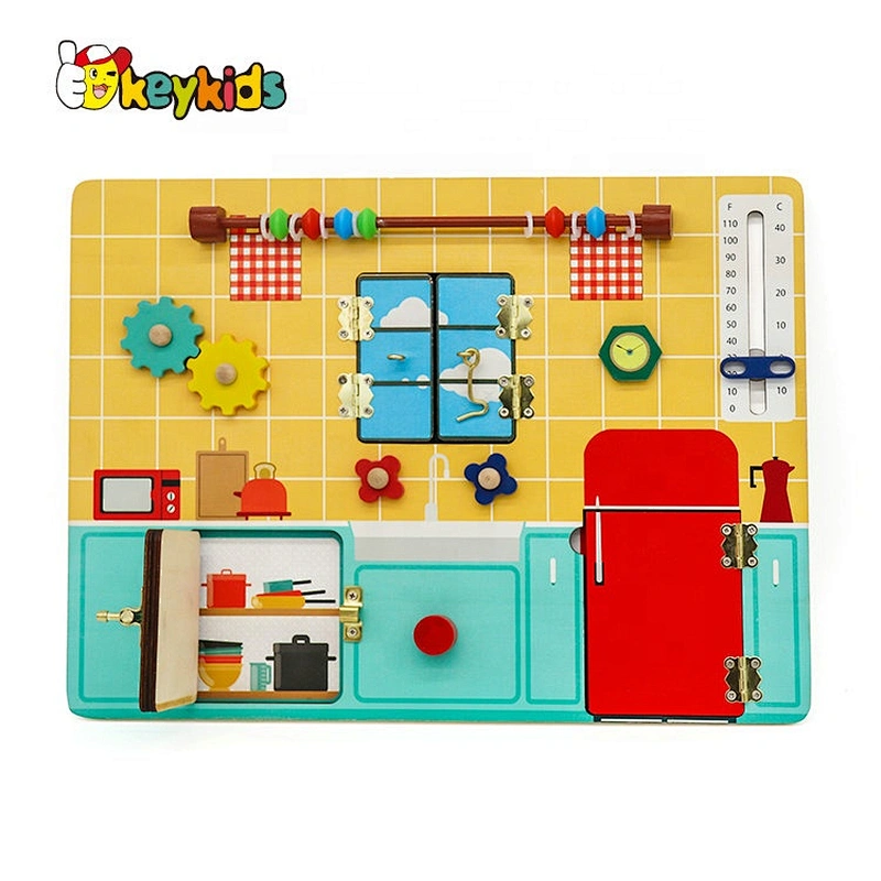 New design activity play wooden baby sensory board for education W12D112