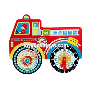 wholesale custom kids educational wooden toy baby calendar W09F005