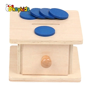 High Quality Educational Wooden Montessori School Toys Coin Box For Children W12F089