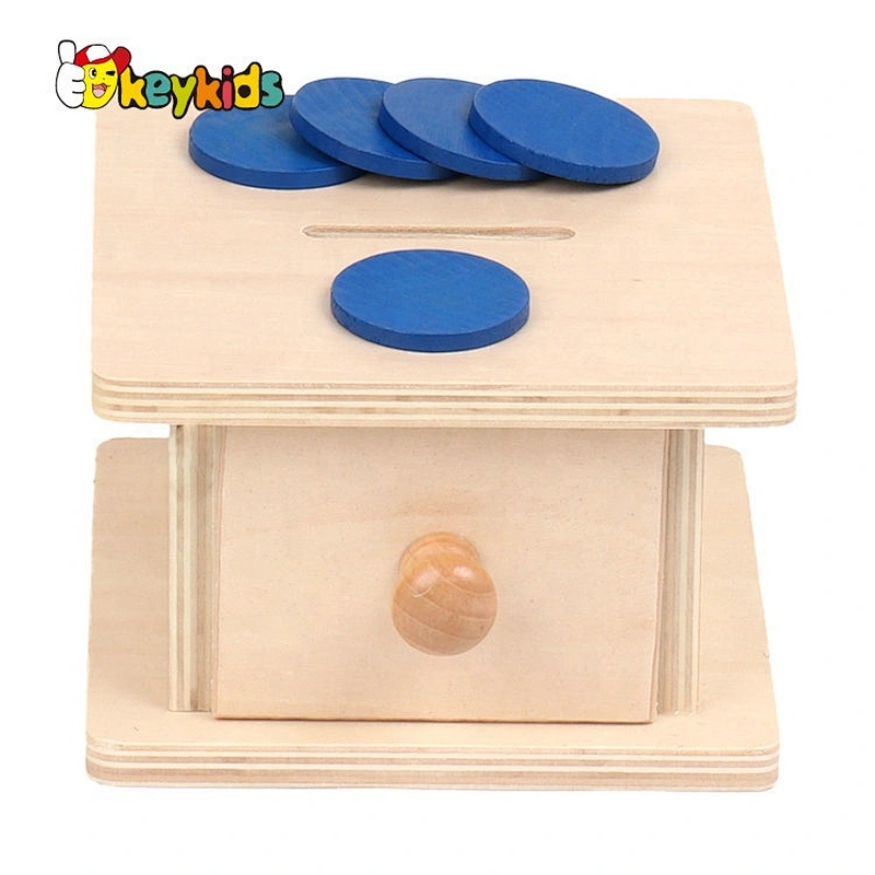 High Quality Educational Wooden Montessori School Toys Coin Box For Children W12F089