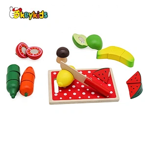 Top Fashion Kids Simulation Wooden Kitchen Cutting Food Toys W10B306