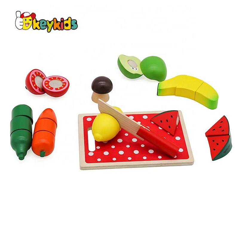 Top Fashion Kids Simulation Wooden Kitchen Cutting Food Toys W10B306