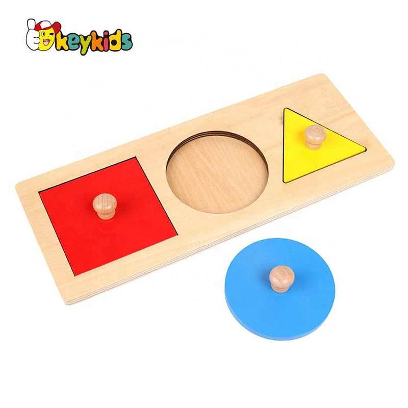 High quality baby montessori wooden puzzles with knob W12F101