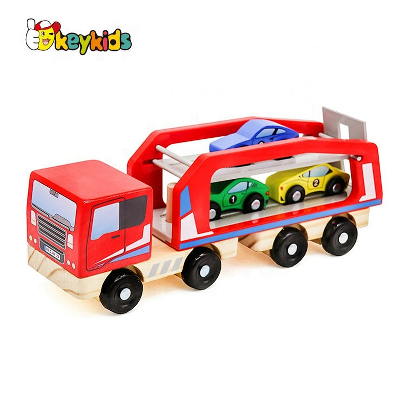 New kids mini wooden toy tractor and trailer for wholesale W04A413