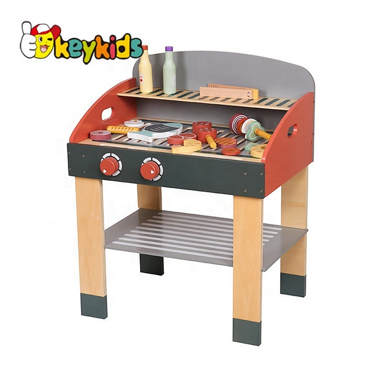 wholesale pretend play wooden toy bbq set for children W10D279