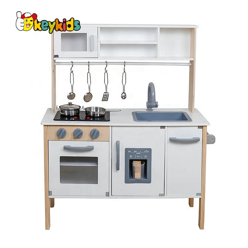 Customize children wooden electric toy kitchen with ice maker W10C552