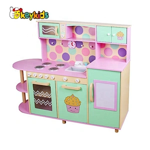 New design large kitchen wooden kids cooking toys for pretend play W10C283