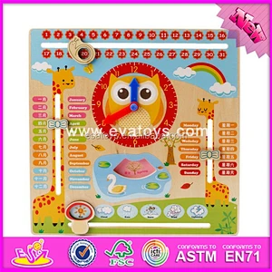 wholesale custom kids educational wooden toy baby calendar W09F005