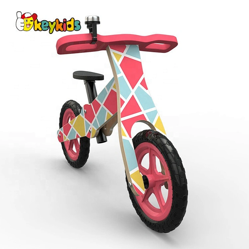 high quality girls pink wooden push bicycle with customize W16C274