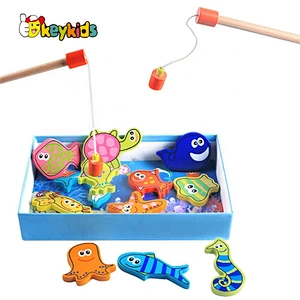 new design pretend play wooden fishing games for kids W01A359