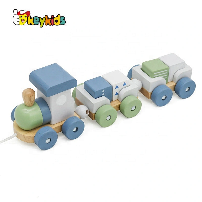 2021 New released educational wooden stacking train for kids W04A528