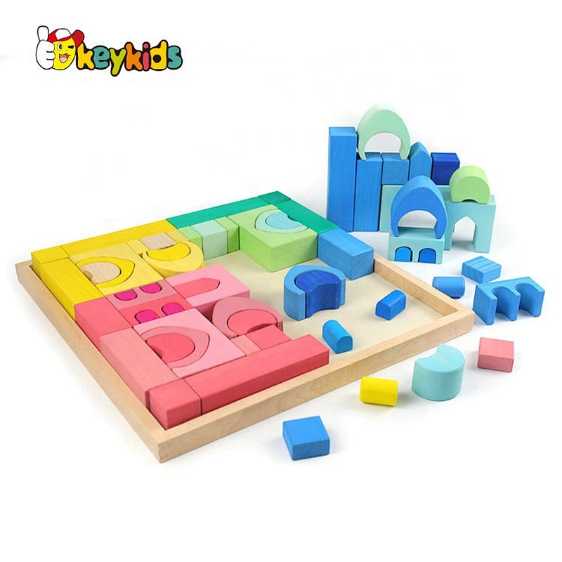 Customize colorful educational wooden blocks for toddlers W13A244