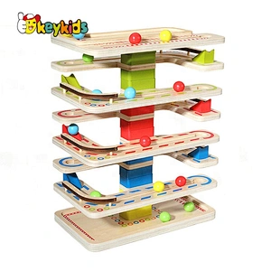 2021 New released preschool wooden marble track toy for children W04E114