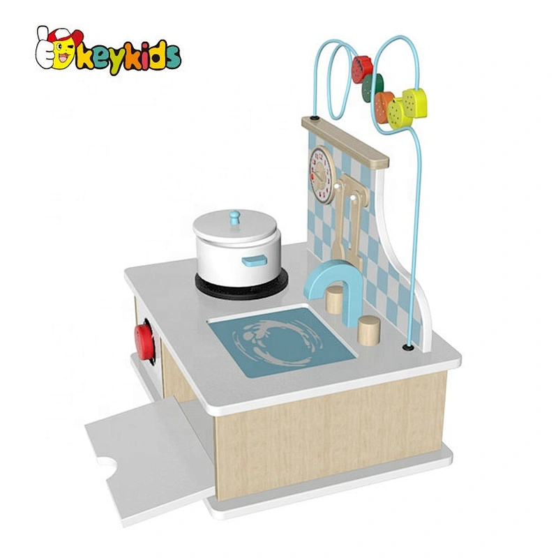 New design mini pretend play wooden tabletop kitchen toy for children W10C638