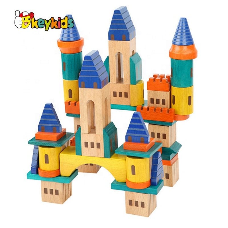 2020 New Released Preschool Wooden Castle Block Set W13A201