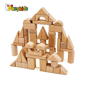 2019 Top sale 55 pieces preschool educational wooden baby blocks or wholesale W13A176