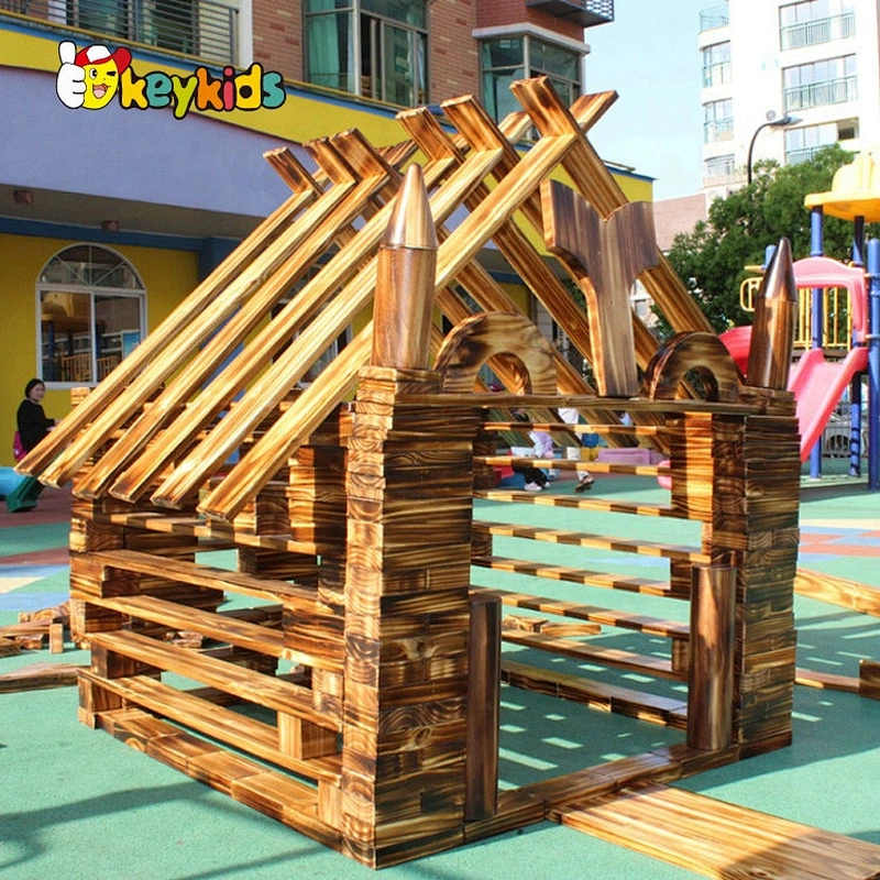 2021 Customize educational wooden giant outdoor building blocks for children W01D093