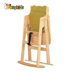 2020 Custom foldable kids wooden high chair for feeding W08F052