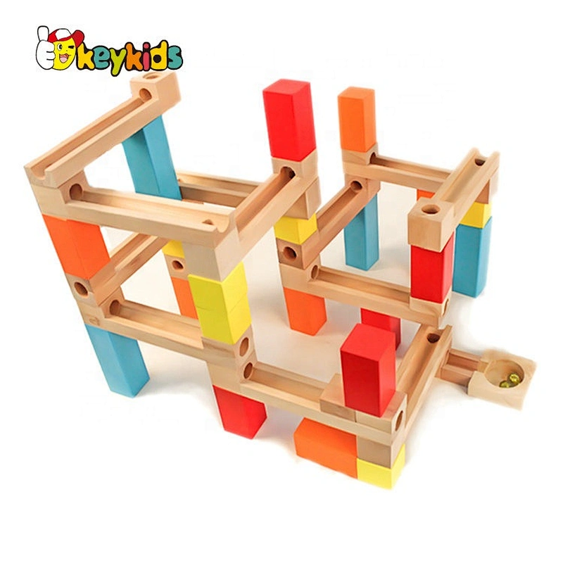 2019 New arrival 33 PCS diy toys wooden marble track set for kids W04E084