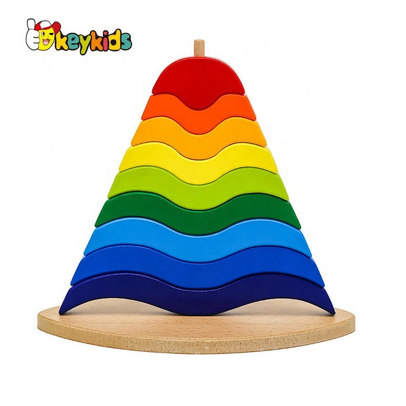Christmas Tree Wooden Stacking Rainbow Blocks W13D218