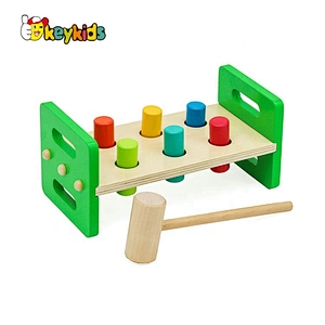 Customize educational wooden pounding bench for kids W11G067