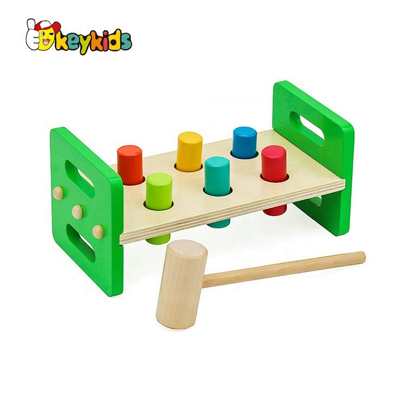 Customize educational wooden pounding bench for kids W11G067