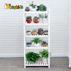 hihg quality white wooden corner plant stand for wholesale W08H107B