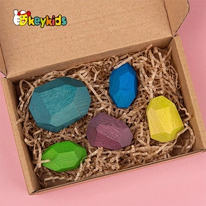 Customize 20PCS wooden stone building blocks toy for children W13D301