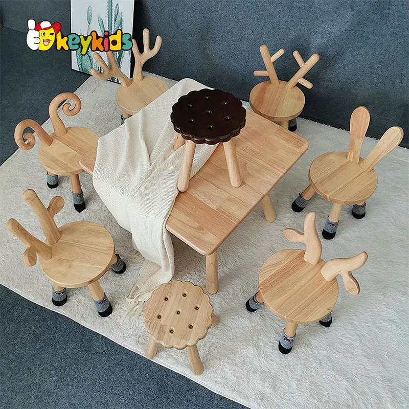 2021 Top fashion furniture toys wooden animal chair for kids W08G309