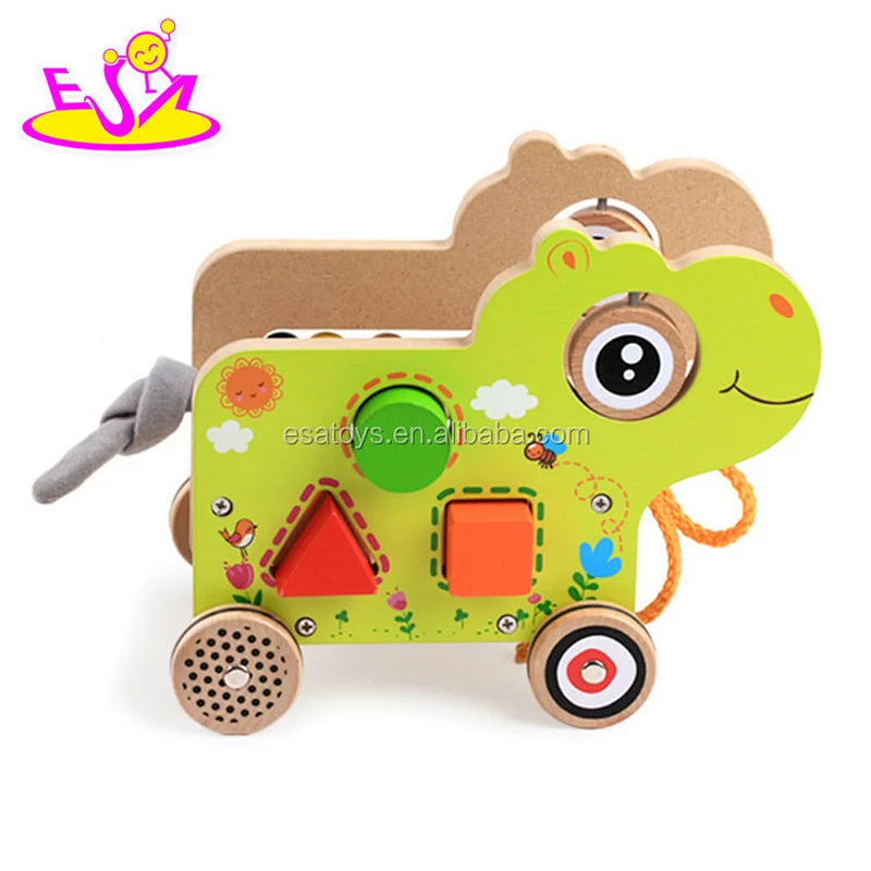 New hottest funny wooden pull along toys cars for kids W05B166