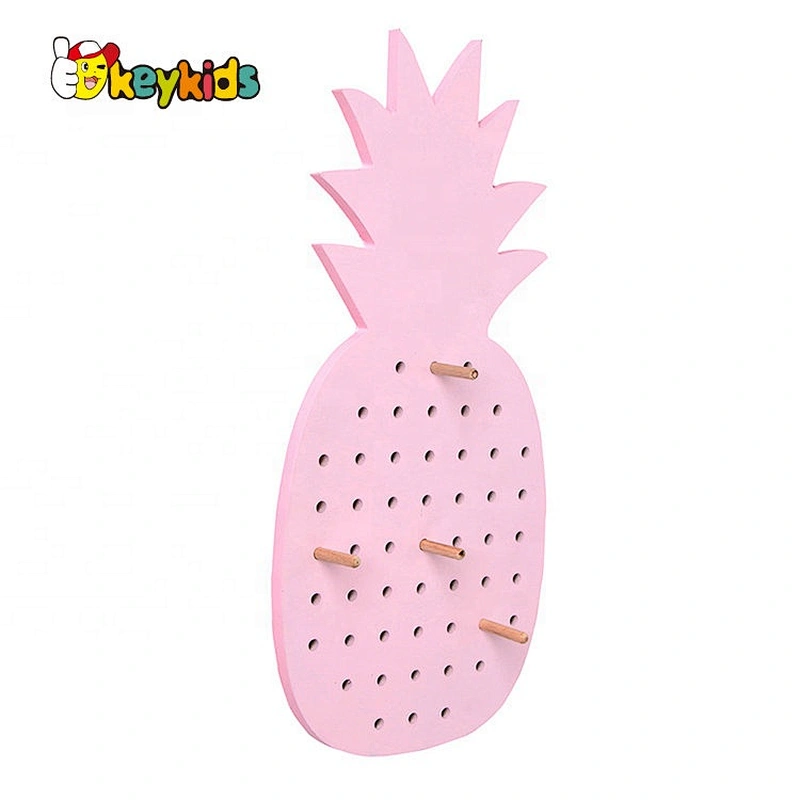 Customize pineapple wooden key hook rack for wholesale W09B103B