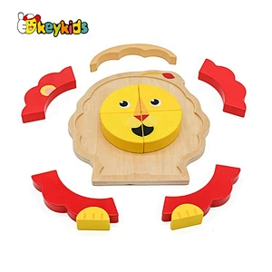2019 New design 3d wooden animal puzzle toys for babies W14D090