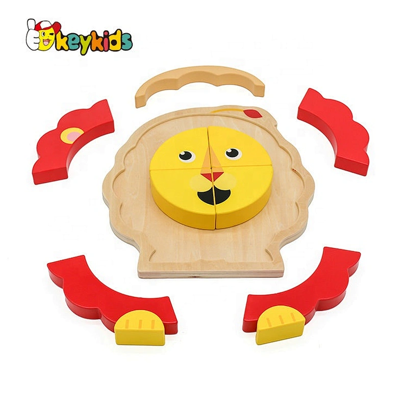 2019 New design 3d wooden animal puzzle toys for babies W14D090